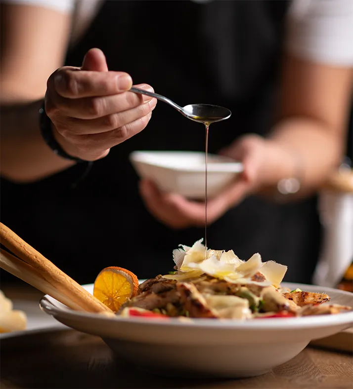 Chef preparing a dish